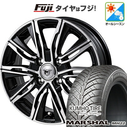 【新品国産車用4穴100】 オールシーズンタイヤ ホイール4本セット 165/70R14 クムホ マーシャル MH22 オールシーズン(限定) モンツァ JPスタイル MJ-X 5J 14インチ(送料無料)｜フジコーポレーション
