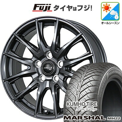 【新品国産車用4穴100】 オールシーズンタイヤ ホイール4本セット 185/55R16 クムホ マーシャル MH22 オールシーズン(限定) トピー シビラ NEXT X2 6J 16インチ(送料無料)