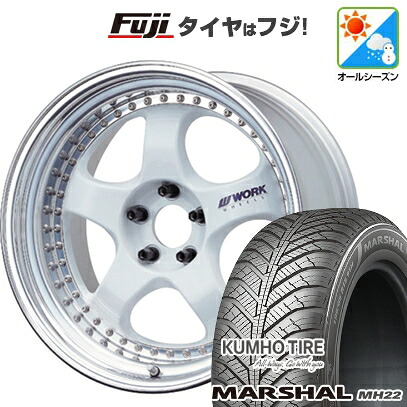 【新品国産車用4穴100】 オールシーズンタイヤ ホイール4本セット 185/55R16 クムホ マーシャル MH22 オールシーズン(限定) WORK ワーク マイスター S1 3P 6J 16インチ(送料無料)