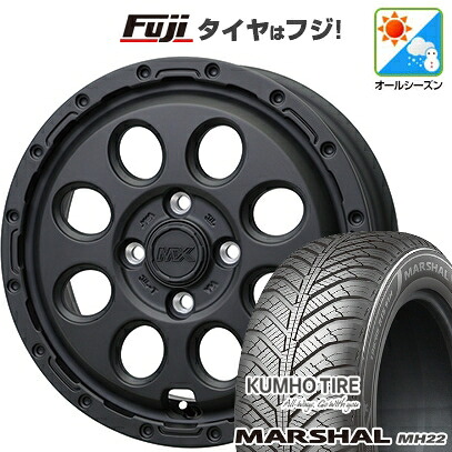 【新品国産車用4穴100】 オールシーズンタイヤ ホイール4本セット 165/70R14 クムホ マーシャル MH22 オールシーズン(限定) ホットスタッフ マッドクロス リーコン 5J 14インチ(送料無料)