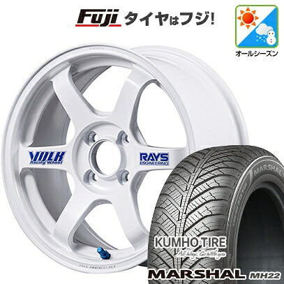 【新品国産車用4穴100】 オールシーズンタイヤ ホイール4本セット 175/65R15 クムホ マーシャル MH22 オールシーズン(限定) RAYS レイズ ボルクレーシング TE37 ソニック 30th ステッカーVer 6J 15インチ(送料無料)｜フジコーポレーション