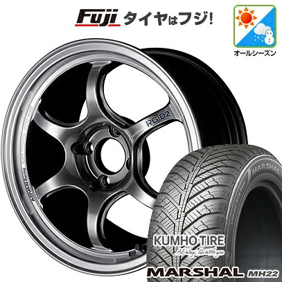 【新品国産車用4穴100】 オールシーズンタイヤ ホイール4本セット 185/65R15 クムホ マーシャル MH22 オールシーズン(限定) ヨコハマ アドバンレーシング RG-D2 5.5J 15インチ(送料無料)|フジコーポレーション