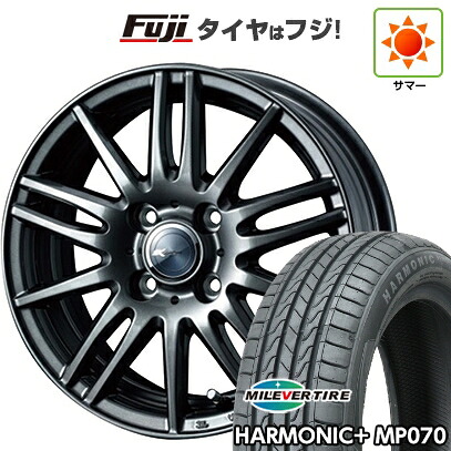 【新品 軽自動車】N-BOX タント スペーシア 夏タイヤ ホイール4本セット 165/55R15 ミレバー ハーモニック プラス MP070(限定) WEDS ウェッズ ザミック ティート 4.5J 15インチ(送料無料)｜フジコーポレーション