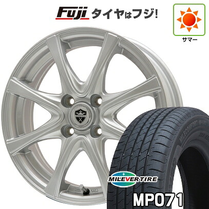 【新品国産車用4穴100】 夏タイヤ ホイール4本セット 185/55R16 ミレバー ミレコンフォート MP071(限定) エルベ エステローザ FSV シルバー 6J 16インチ(送料無料)