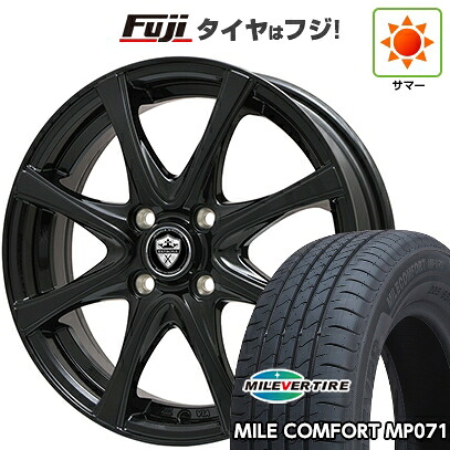 【新品 軽自動車】N-BOX タント スペーシア 夏タイヤ ホイール4本セット 155/65R14 ミレバー ミレコンフォート MP071(限定) エルベ エステローザ FSV グロスブラック 4.5J 14インチ(送料無料)