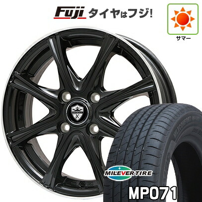 【新品国産車用4穴100】 夏タイヤ ホイール4本セット 185/65R15 ミレバー ミレコンフォート MP071(限定) エルベ エステローザ MZV ブラックリムポリッシュ 5.5J 15インチ(送料無料)