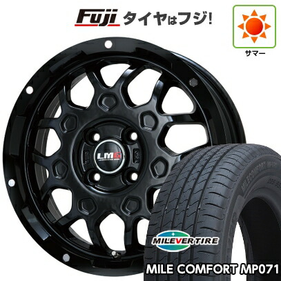 【新品 軽自動車】N-BOX タント スペーシア 夏タイヤ ホイール4本セット 155/65R14 ミレバー ミレコンフォート MP071(限定) レアマイスター LMG MS-9W グロスブラック 4.5J 14インチ(送料無料) 36,790円