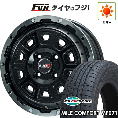 【新品 軽自動車】N-BOX タント スペーシア 夏タイヤ ホイール4本セット 155/65R14 ミレバー ミレコンフォート MP071(限定) レアマイスター LMG DS-10 ブラック/ブラッククリアリム 4.5J 14インチ(送料無料) 43,680円