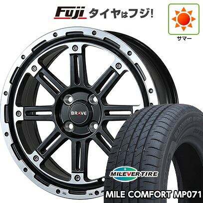 【新品 軽自動車】ハスラー デリカミニ(4WD) 夏タイヤ ホイール4本セット 165/60R15 ミレバー ミレコンフォート MP071(限定) ブレスト バーンズテック ブレイブストリーム 5J 15インチ(送料無料)|フジコーポレーション