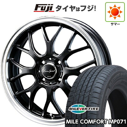 【新品国産車用4穴100】 夏タイヤ ホイール4本セット 185/55R16 ミレバー ミレコンフォート MP071(限定) ブレスト ユーロスポーツ タイプ805 セミグロスブラック 6J 16インチ(送料無料)