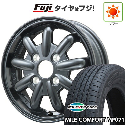 【新品 軽自動車】N-BOX タント スペーシア 夏タイヤ ホイール4本セット 155/65R14 ミレバー ミレコンフォート MP071(限定) ブランドルライン ストレンジャーKST-9改 ブラック 4.5J 14インチ(送料無料)|フジコーポレーション