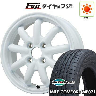 【新品 軽自動車】N-BOX タント スペーシア 夏タイヤ ホイール4本セット 155/65R14 ミレバー ミレコンフォート MP071(限定) ブランドルライン ストレンジャーKST-9改 ホワイト 4.5J 14インチ(送料無料)|フジコーポレーション