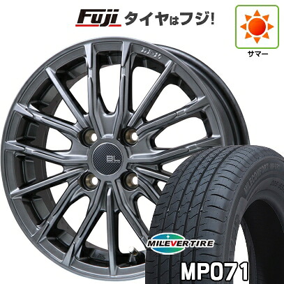 【新品国産車用4穴100】 夏タイヤ ホイール4本セット 185/60R15 ミレバー ミレコンフォート MP071(限定) ブランドルライン DF-10M ハイパーグレー 5.5J 15インチ(送料無料)