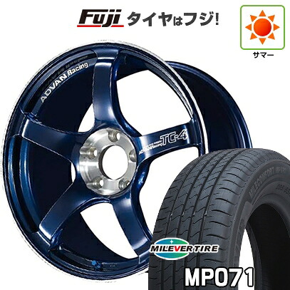 【新品国産車用4穴100】 夏タイヤ ホイール4本セット 185/55R16 ミレバー ミレコンフォート MP071(限定) ヨコハマ アドバンレーシング TC-4 SE 6.5J 16インチ(送料無料)|フジコーポレーション