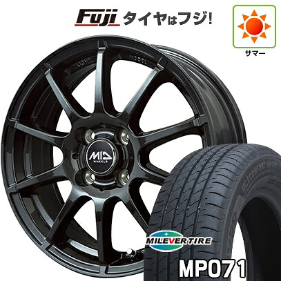 【新品国産車用4穴100】 夏タイヤ ホイール4本セット 185/55R16 ミレバー ミレコンフォート MP071(限定) MID WHEELS スタッグ ストロングガンメタ 6J 16インチ(送料無料)