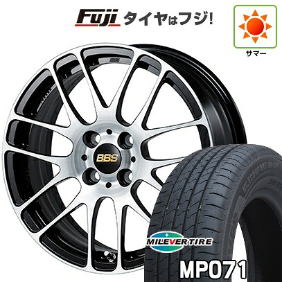 【新品国産車用4穴100】 夏タイヤ ホイール4本セット 185/60R15 ミレバー ミレコンフォート MP071(限定) BBS JAPAN RE-L2 ブラックダイヤカット 5.5J 15インチ(送料無料)