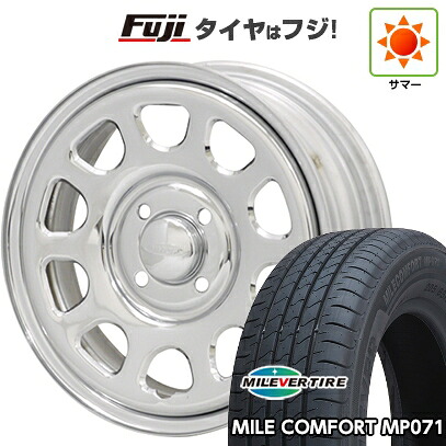 【新品 軽自動車】ハスラー デリカミニ(4WD) 夏タイヤ ホイール4本セット 165/60R15 ミレバー ミレコンフォート MP071(限定) モリタ デイトナズ G2 クローム 5J 15インチ(送料無料)｜フジコーポレーション