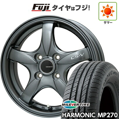【新品国産車用4穴100】 夏タイヤ ホイール4本セット 195/65R15 ミレバー ハーモニック MP270(限定) レアマイスター CS-V(ガンメタ) 6J 15インチ(送料無料)
