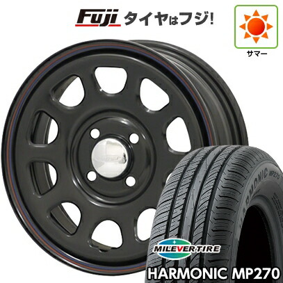 【新品国産車用4穴100】 夏タイヤ ホイール4本セット 175/65R14 ミレバー ハーモニック MP270(限定) モリタ デイトナズ 6J 14インチ(送料無料)
