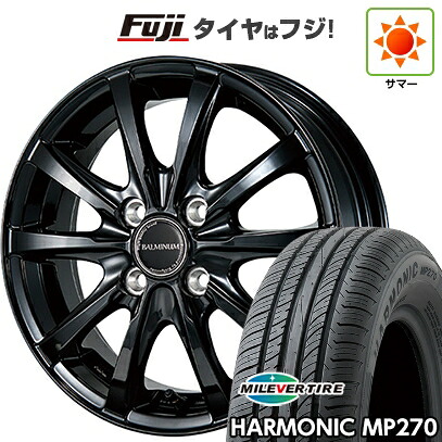 【新品国産車用4穴100】 夏タイヤ ホイール4本セット 175/70R14 ミレバー ハーモニック MP270(限定) ブリヂストン バルミナ LS10 5.5J 14インチ(送料無料)
