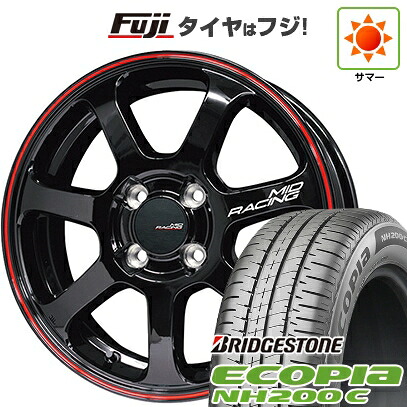 【新品 軽自動車】N-BOX タント スペーシア 夏タイヤ ホイール4本セット 165/55R15 ブリヂストン エコピア NH200 C MID WHEELS MID RACING R07 5J 15インチ(送料無料)｜フジコーポレーション