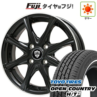 【新品 軽自動車】タフト ソリオ 夏タイヤ ホイール4本セット 165/65R15 トーヨー オープンカントリー H/TII ホワイトリボン エルベ エステローザ MZV ブラックリムポリッシュ 4.5J 15インチ(送料無料)