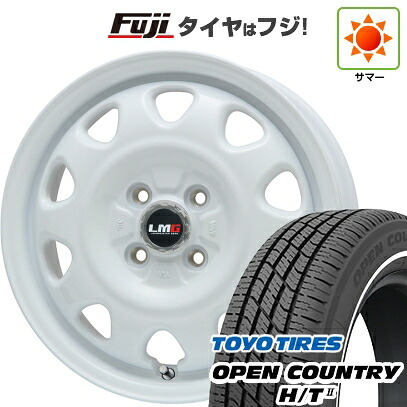 【新品 軽自動車】タフト ソリオ 夏タイヤ ホイール4本セット 165/65R15 トーヨー オープンカントリー H/TII ホワイトリボン レアマイスター LMG OFF-STYLE(ホワイト) 4.5J 15インチ(送料無料)