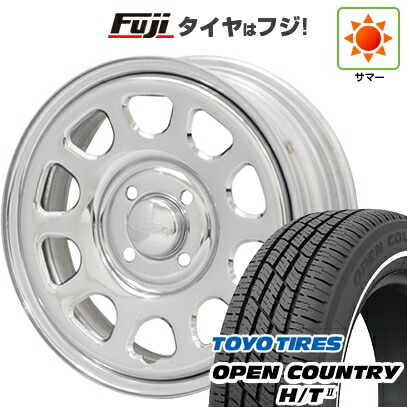 【新品 軽自動車】タフト ソリオ 夏タイヤ ホイール4本セット 165/65R15 トーヨー オープンカントリー H/TII ホワイトリボン モリタ デイトナズ G2 クローム 5J 15インチ(送料無料) 67,705円