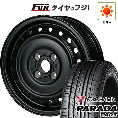 【新品 軽自動車】 夏タイヤ ホイール4本セット 165/55R14 ヨコハマ PARADA PA03 ブラックレター ドゥオール アルジェノン フェニーチェ RX-6 5J 14インチ(送料無料)