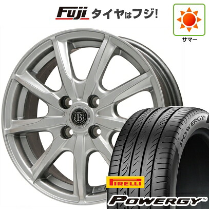 【新品】フィット 夏タイヤ ホイール4本セット 185/60R15 ピレリ パワジー ブランドルライン ボレアノ9 メタリックグレー 6J 15インチ(送料無料)