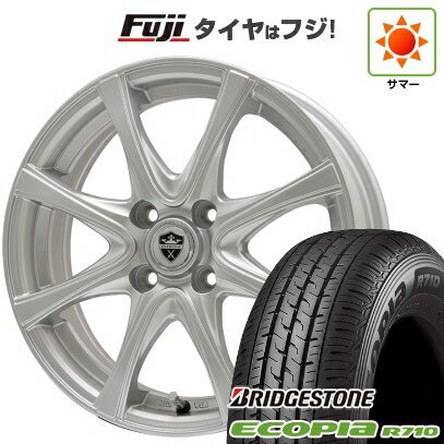 【新品】プロボックス/サクシード(リフトアップ) 夏タイヤ ホイール4本セット 185/80R14 102/100N ブリヂストン エコピア R710 エルベ エステローザ FSV シルバー 5J 14インチ(送料無料)