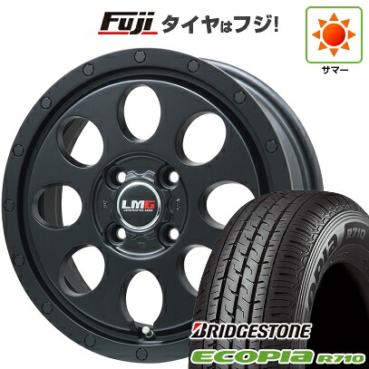 【新品】プロボックス/サクシード(リフトアップ) 夏タイヤ ホイール4本セット 185/80R14 102/100N ブリヂストン エコピア R710 レアマイスター LMG CS-8 マットブラック 5J 14インチ(送料無料)