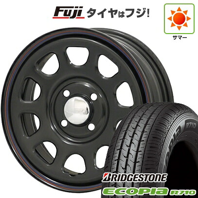 【新品】プロボックス/サクシード(リフトアップ) 夏タイヤ ホイール4本セット 185/80R14 102/100N ブリヂストン エコピア R710 モリタ デイトナズ 6J 14インチ(送料無料)