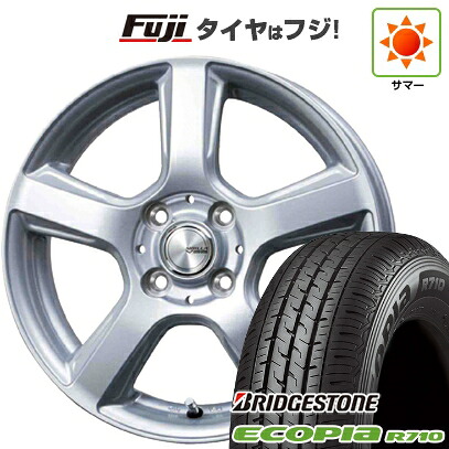 【新品】プロボックス/サクシード(リフトアップ) 夏タイヤ ホイール4本セット 185/80R14 102/100N ブリヂストン エコピア R710 トピー シビラ V-88 5J 14インチ(送料無料)｜フジコーポレーション