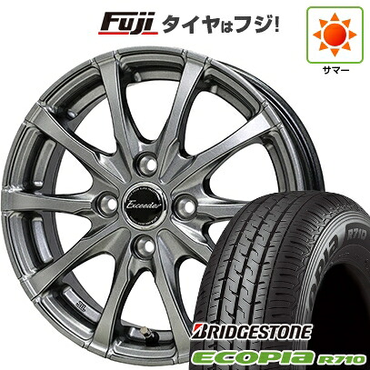 【新品】プロボックス/サクシード(160系) 夏タイヤ ホイール4本セット 155/80R14 88/86N ブリヂストン エコピア R710 ホットスタッフ エクシーダー E08 5J 14インチ(送料無料)