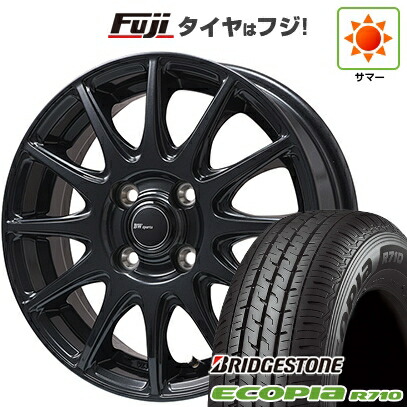 【新品】プロボックス/サクシード(160系) 夏タイヤ ホイール4本セット 155/80R14 88/86N ブリヂストン エコピア R710 ビッグウエイ BWスポーツ S-120 ダークガンメタ 5J 14インチ(送料無料)|フジコーポレーション