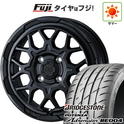 【新品 軽自動車】N-BOX タント スペーシア 夏タイヤ ホイール4本セット 165/55R15 ブリヂストン ポテンザ アドレナリン RE004 WEDS ウェッズアドベンチャー スタットベルク2 4.5J 15インチ(送料無料)