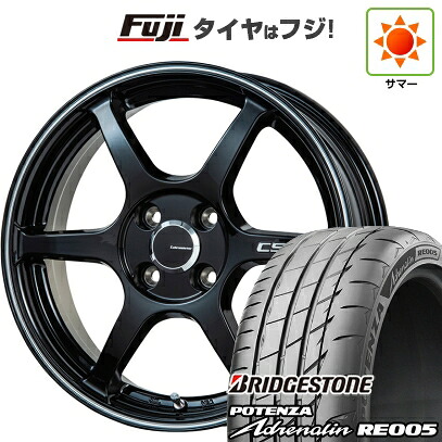 【新品 軽自動車】 夏タイヤ ホイール4本セット 165/50R16 ブリヂストン ポテンザ アドレナリン RE005 レアマイスター CS-V6(グロスブラック/ラインポリッシュ) 5J 16インチ(送料無料)
