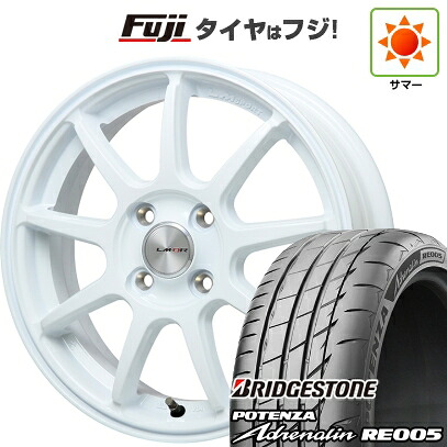 【新品 軽自動車】 夏タイヤ ホイール4本セット 165/50R16 ブリヂストン ポテンザ アドレナリン RE005 レアマイスター LMスポーツ LM-QR ホワイト 5J 16インチ(送料無料)
