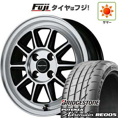 【新品 軽自動車】N-BOX タント スペーシア 夏タイヤ ホイール4本セット 165/55R15 ブリヂストン ポテンザ アドレナリン RE005 ドゥオール アルジェノン フェニーチェ RX-4 5J 15インチ(送料無料)