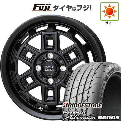 【新品 軽自動車】N-BOX タント スペーシア 夏タイヤ ホイール4本セット 165/55R15 ブリヂストン ポテンザ アドレナリン RE005 ホットスタッフ マッドクロス アイヴァー 4.5J 15インチ(送料無料)