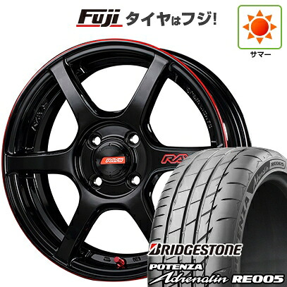 【新品 軽自動車】N-BOX タント スペーシア 夏タイヤ ホイール4本セット 165/55R15 ブリヂストン ポテンザ アドレナリン RE005 RAYS レイズ グラムライツ 57C6 TIME ATTACK EDITION 5J 15インチ(送料無料)|フジコーポレーション