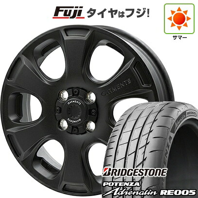 【新品 軽自動車】N-BOX タント スペーシア 夏タイヤ ホイール4本セット 165/55R15 ブリヂストン ポテンザ アドレナリン RE005 WEDS ウェッズ クロスオーバーガーメンツ Style A 4.5J 15インチ(送料無料)