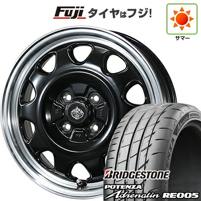 【新品 軽自動車】N-BOX タント スペーシア 夏タイヤ ホイール4本セット 165/55R15 ブリヂストン ポテンザ アドレナリン RE005 トピー ランドフット SWZ 数量限定 4.5J 15インチ(送料無料)|フジコーポレーション