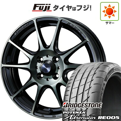 【新品 軽自動車】N-BOX タント スペーシア 夏タイヤ ホイール4本セット 165/55R15 ブリヂストン ポテンザ アドレナリン RE005 WEDS ウェッズスポーツ SA-25R 5J 15インチ(送料無料)
