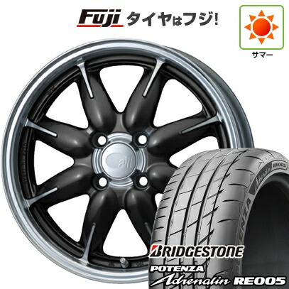 【新品 軽自動車】N-BOX タント スペーシア 夏タイヤ ホイール4本セット 165/55R15 ブリヂストン ポテンザ アドレナリン RE005 ENKEI エンケイ all オールワン 5J 15インチ(送料無料)