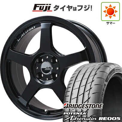 【新品 軽自動車】 夏タイヤ ホイール4本セット 165/50R16 ブリヂストン ポテンザ アドレナリン RE005 レアマイスター LMスポーツ LM-05R(グロスブラック) 5J 16インチ(送料無料)