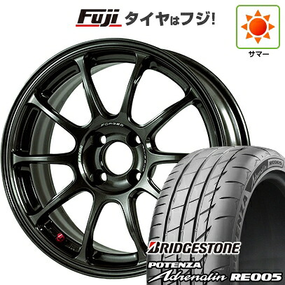 【新品 軽自動車】N-BOX タント スペーシア 夏タイヤ ホイール4本セット 165/55R15 ブリヂストン ポテンザ アドレナリン RE005 RAYS レイズ ボルクレーシング ZE40 5.5J 15インチ(送料無料)