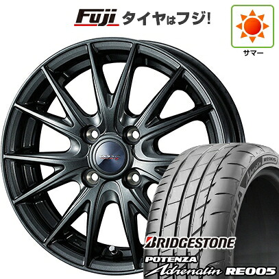 【新品 軽自動車】N-BOX タント スペーシア 夏タイヤ ホイール4本セット 165/55R15 ブリヂストン ポテンザ アドレナリン RE005 WEDS ウェッズ ヴェルバ スポルトII 4.5J 15インチ(送料無料)