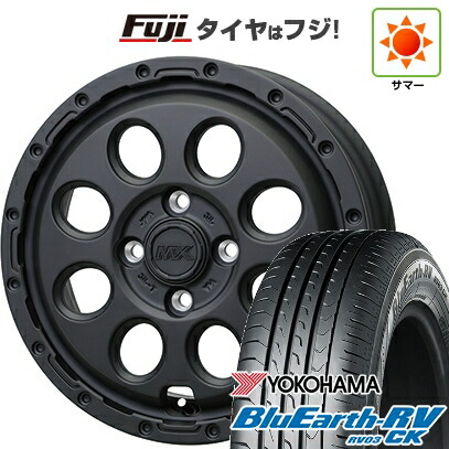 【パンク保証付き】【新品国産車用4穴100】 夏タイヤ ホイール4本セット 185/70R14 ヨコハマ ブルーアース RV-03CK ホットスタッフ マッドクロス リーコン 5J 14インチ(送料無料)